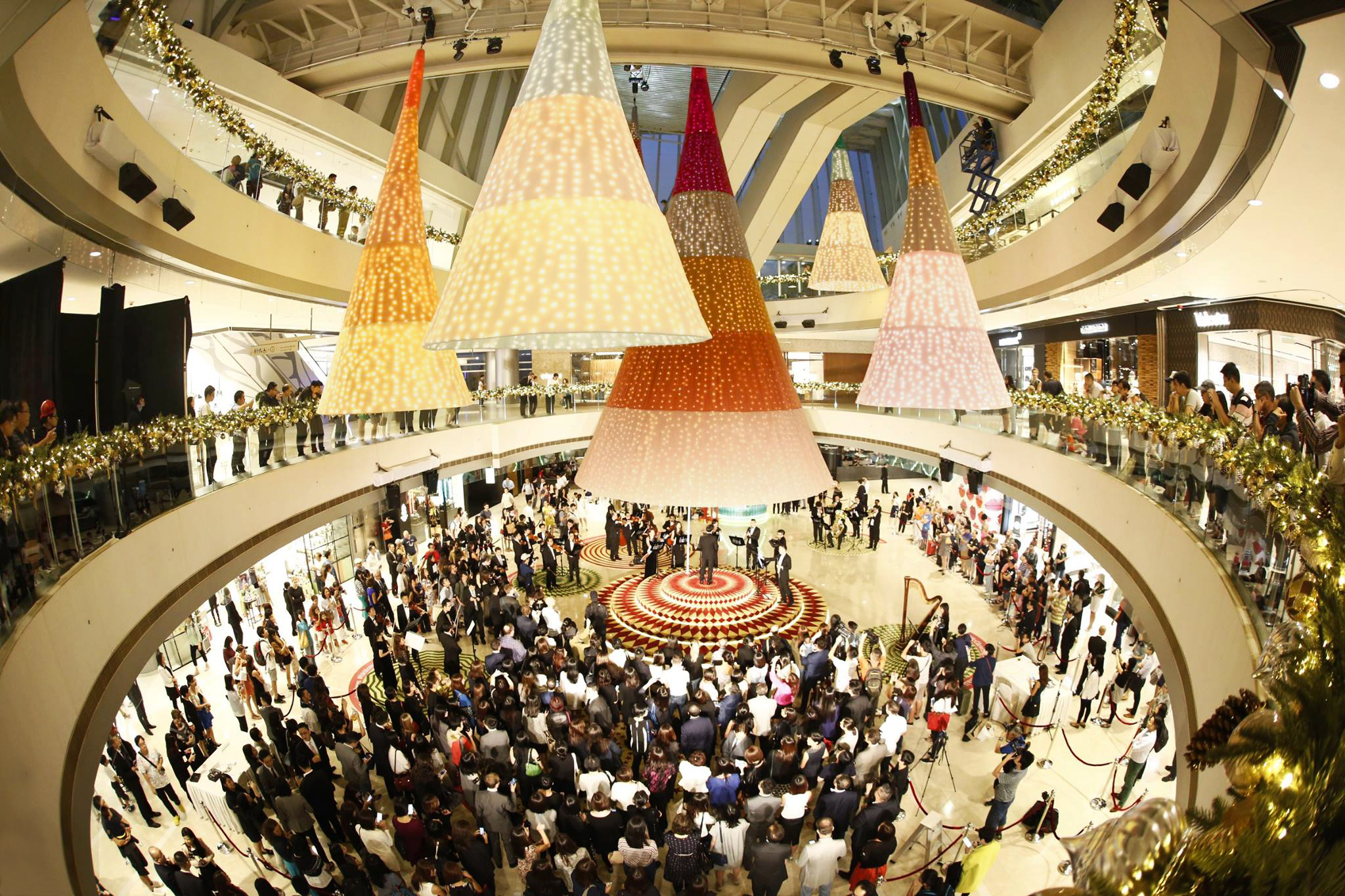 spatial practice architecture office Los Angeles Hong Kong glowing trees art installation ifc hong kong opening night