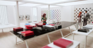 spatial practice architecture office Los Angeles Hong Kong La Squadra Showroom paris france atelier renovation model showroom center table