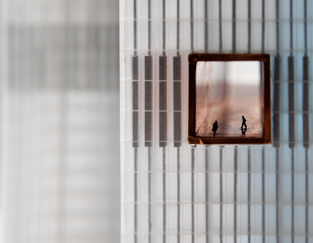 spatial practice architecture office Los Angeles Hong Kong ecospine twin towers cbd beijing china model spine closeup