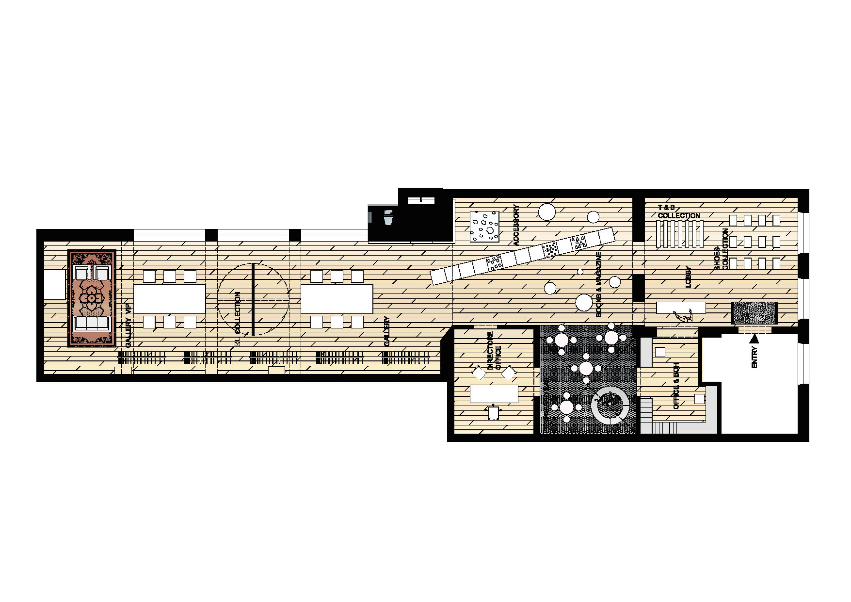 spatial practice architecture office Los Angeles Hong Kong emanuel ungaro showroom paris france plan furniture