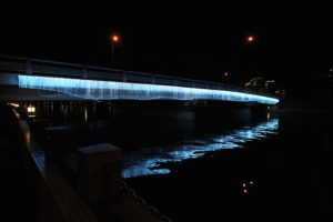 spatial practice architecture office Los Angeles Hong Kong indigo digital waterfall light installation tokushima japan reflection water