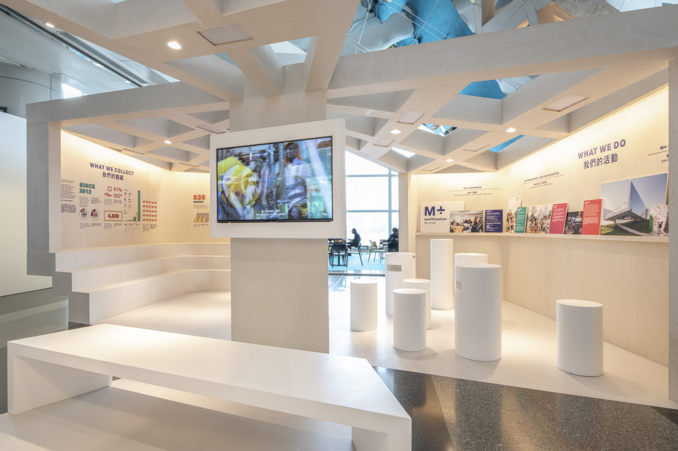 spatial practice architecture office Los Angeles Hong Kong m+ museum pavilion art basel hong kong internal view furniture