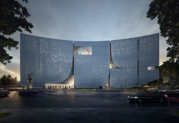 spatial practice architecture office Los Angeles hong kong museum contemporary art baoan china main entry facade