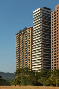 spatial practice architecture office Los Angeles Hong Kong one more residential tower Kaohsiung taiwan park vertical bands